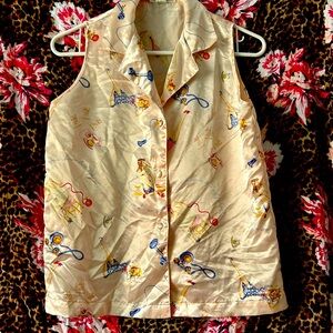 Vintage call girl, pink silk PJs